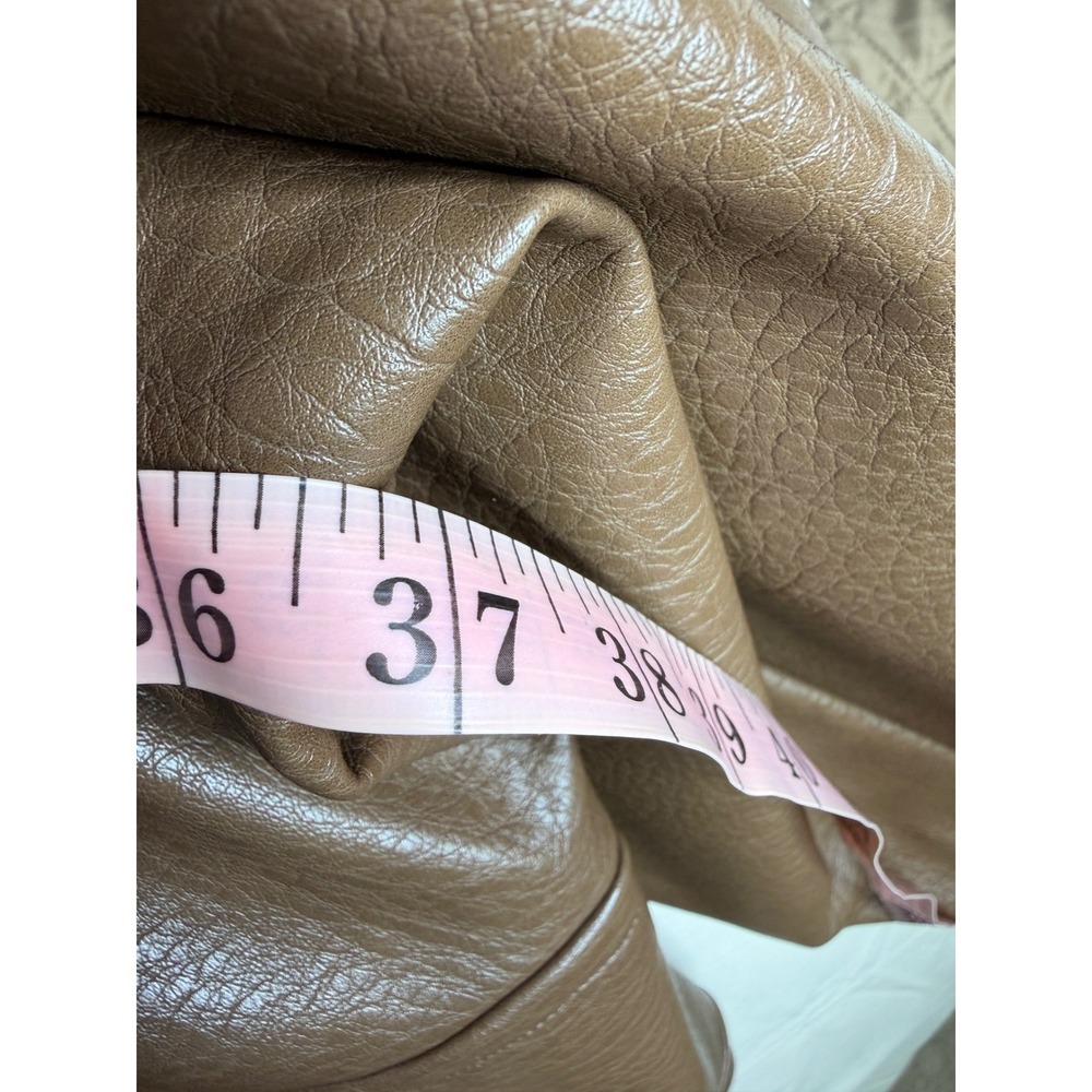 New Ashley Graham Faux Leather Midweight Moto Jacket size 5X Light Brown - Picture 8 of 9